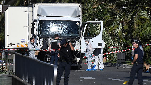 Police securing the truck used in the attack. (Photo: AFP)