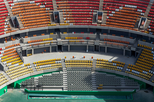 מושבים זמניים יגדילו את מספר הצופים בתחרויות האתלטיקה, באצטדיון שנבנה כבר בעשור שעבר (צילום: Andre Motta, brasil2016.gov.br)