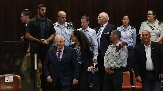 President Rivlin at the Knesset (Photo: Gil Yohanan)