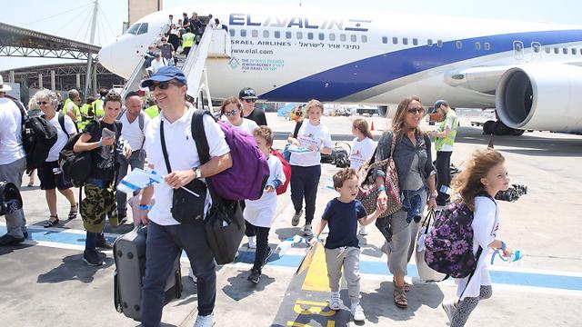 French immigrants landing in Israel last year (Photo: Motti Kimchi)