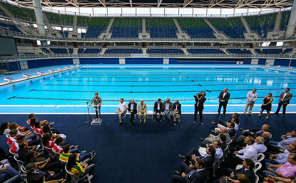 הבריכה האולימפית שהוקמה במיוחד למשחקים (צילום: גטי אימג'ס) (צילום: גטי אימג'ס)