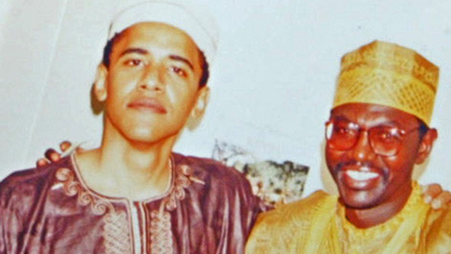 President Obama with his half-brother Malik