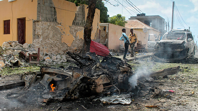 Scene of terror attack at African Union's main peacekeeping base in Somalia (Photo: EPA)