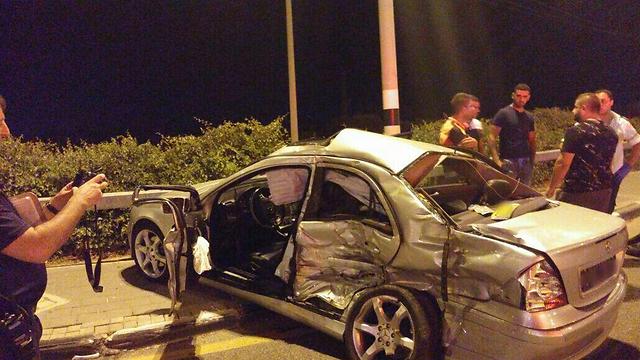 Vehicle after being struck by a truck at full speed (Photo: Magen David Adom)