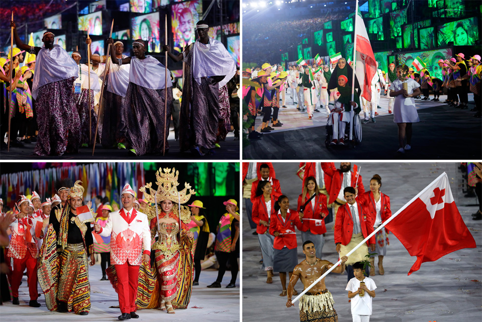 טקס הפתיחה של האולימפיאדה הוא הזדמנות עבור מדינות רבות לחשוף תלבושות מסורתיות, לצד מדי נבחרת בצבעי הדגל (צילום: Gettyimages)