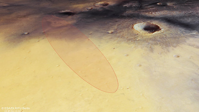 המקום שבו אמורה סקיאפרלי לנחות (צילום: סוכנות החלל האירופית) (צילום: סוכנות החלל האירופית)
