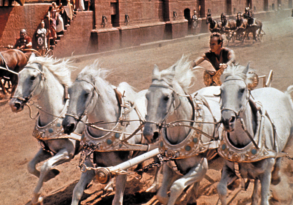 צ'רלטון הסטון והסוסים ב"בן חור" 1959 ()