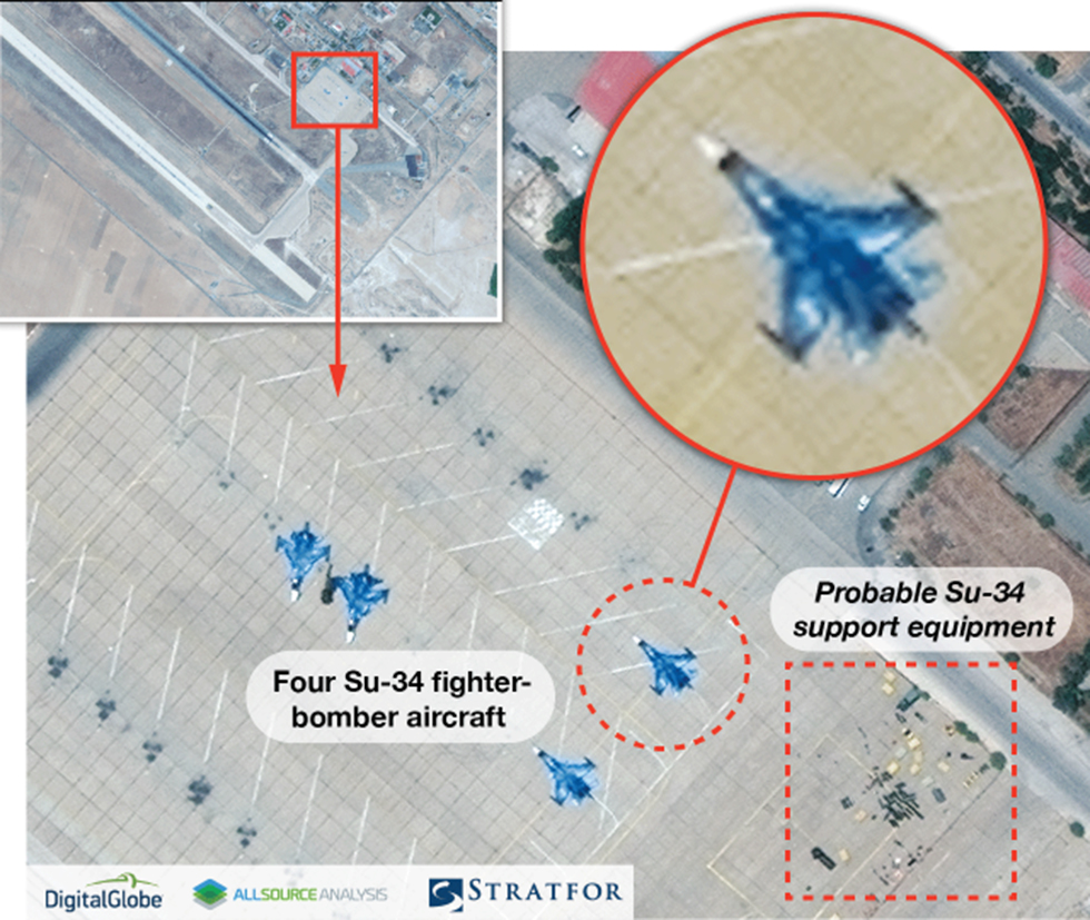 המטוסים הרוסיים בבסיס חמדאן (צילום: digital globe, allsource alalysis) (צילום: digital globe, allsource alalysis)