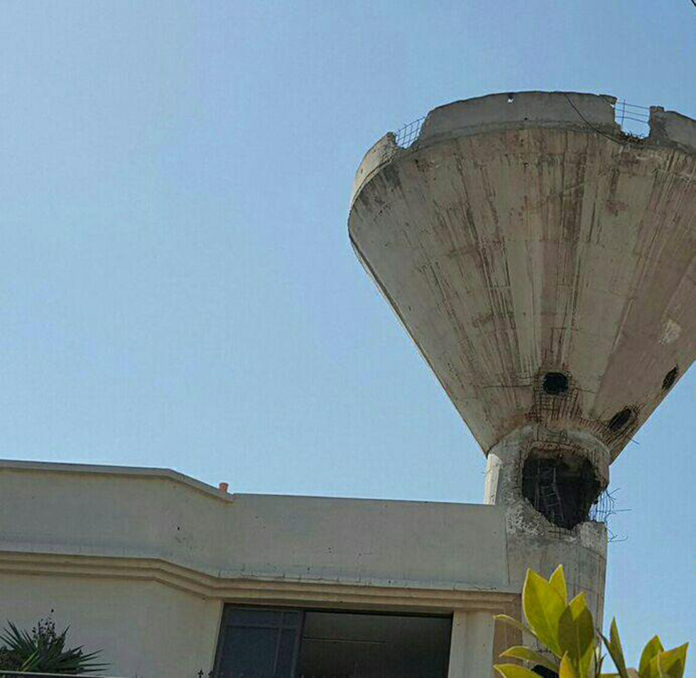 Water tower damaged in Beit Hanoun