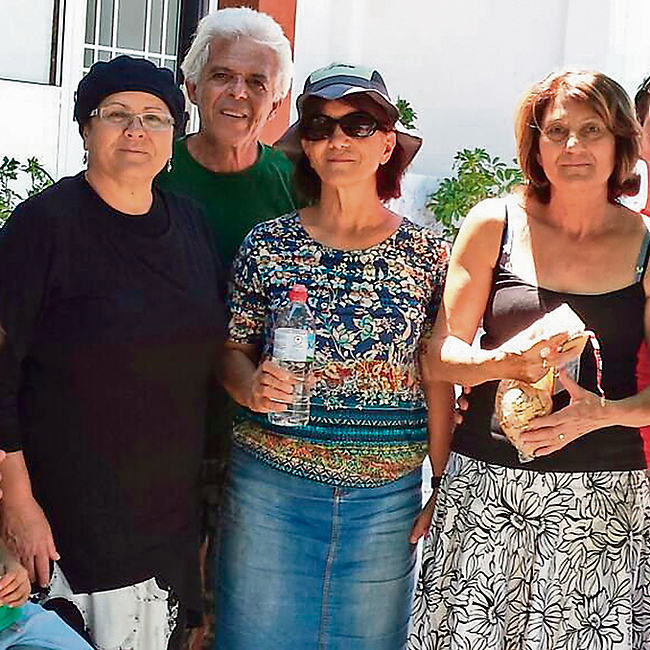 Moshe Cohen and friends in Cyrus (Photo: Itamar Eichner)
