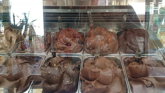 גלידריית Il Massimo del Gelato: עשרה טעמים של שוקולד (צילום: דפנה כהן) (צילום: דפנה כהן)