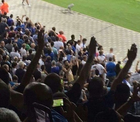 The reported "Italian ultras fans" giving the Nazi salute