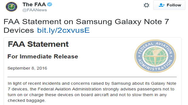 הודעת ה-FAA בטוויטר (צילום: טוויטר) (צילום: טוויטר)