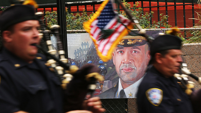 תהלוכת המשטרה בניו יורק אמש (צילום: AFP) (צילום: AFP)