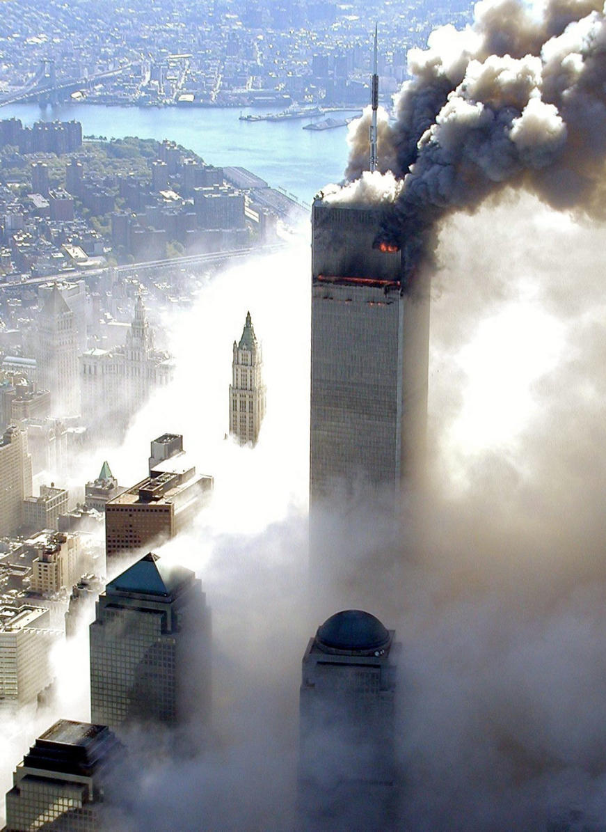 One of the Twin Towers ablaze after being hit by hijacked airplane by al-Qaeda terrorists (Photo: EPA) (Photo: EPA)