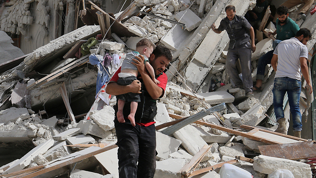 Destruction caused by a regime airstrike in Aleppo (Photo: AP)