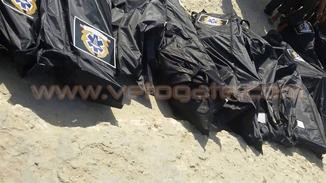 Body bags of those who died aboard the boat which capsized off Egypt (Photo: Vetogate.com)