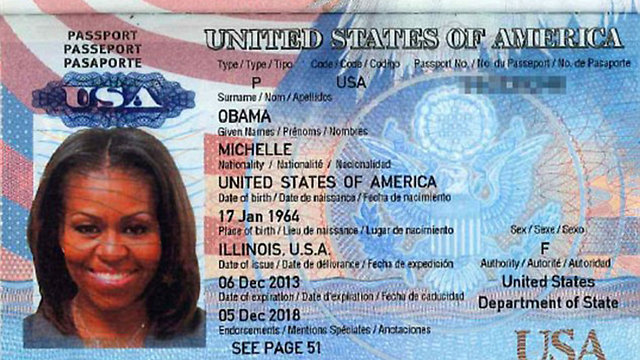 הדרכון המודלף של מישל אובמה ()