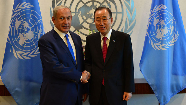 PM Netanyahu and UN Sec. Gen. Ban Ki-Moon (Photo: Kobi Gideon)