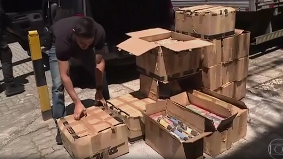 The alleged drugs confiscated in Sao Paulo.