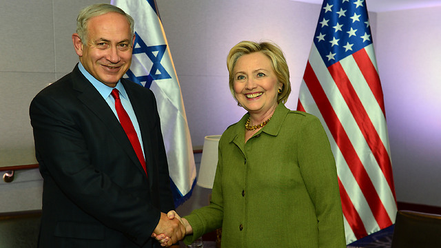 Netanyahu and Clinton. Seen as a steady hand, more pro-Israeli and tougher on Middle Eastern Islamists than Obama (Photo: Kobi Gideon, GPO)