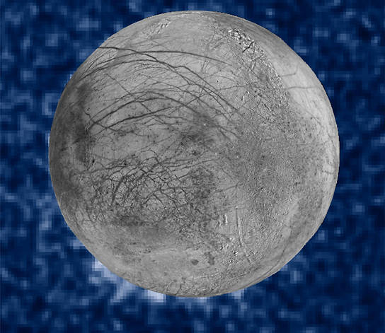 הירח אירופה בתמונה חדשה שפרסמה נאס"א (צילום: נאס"א)