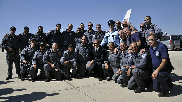 אובמה נפרד מאנשי הביטחון הישראלים (צילום: דוברות המשטרה) (צילום: דוברות המשטרה)