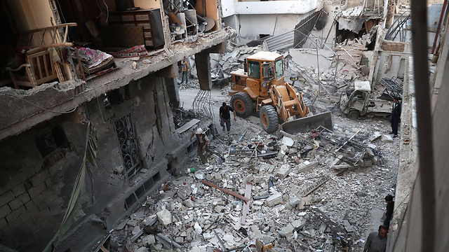 הפצצה בדמשק (ארכיון) (צילום: AFP) (צילום: AFP)