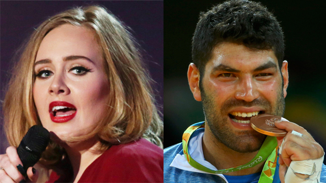 Inspirations? Singer Adele and Olympiad Ori Sasson (Photo: AP, Reuters)
