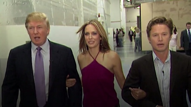 Trump, Arianne Zucker and Billy Bush (From video)