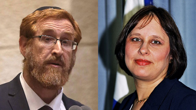 Yehuda Glick and Hagit Mak-Kalmanovitch (Photos: AFP, Courts website)