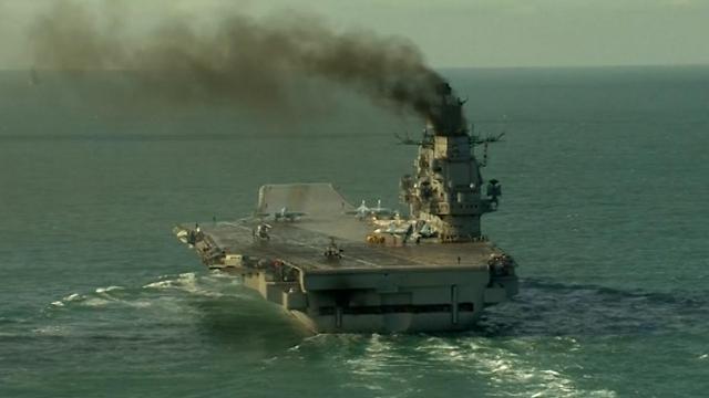 Russian aircraft carrier Admiral Kuzentsov off the UK coast (Photo: Reuters)