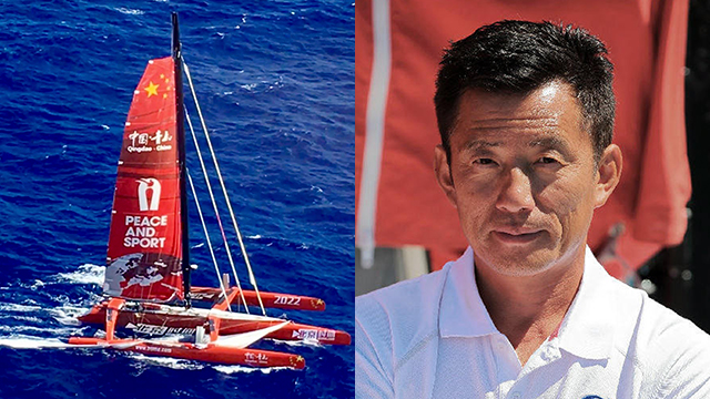 המפרש הראשי נשבר והתנתק מהסירה. השייט הסיני הנעדר ג'ו צ'ואן  (צילום: AP) (צילום: AP)