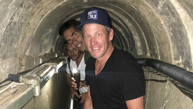 Lance Armstrong in a Hamas tunnel (Photo: OR Movement)