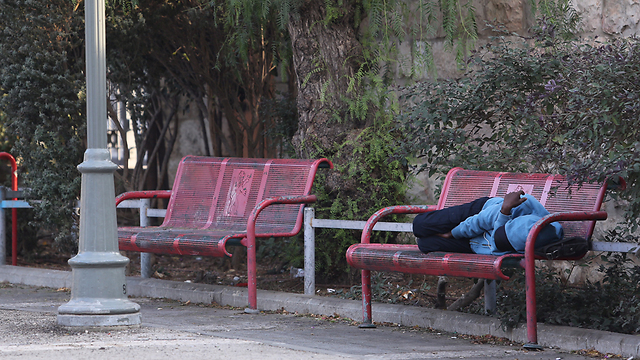A homeless person in Jerusalem 