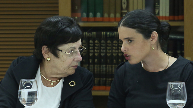 Supreme Court Chief Justice Naor and Justice Minister Shaked (Photo: Gil Yohanan)