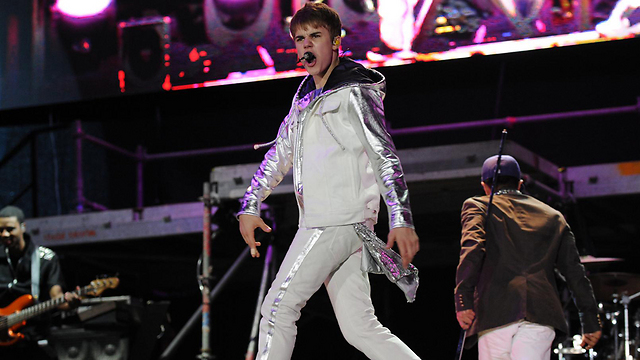 Justin Bieber during his last performance in Israel (Photo: Yaron Brenner)