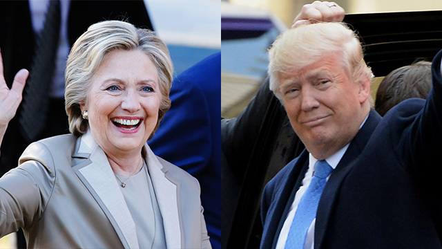 שני המועמדים היום בקלפיות (צילום: AFP) (צילום: AFP)