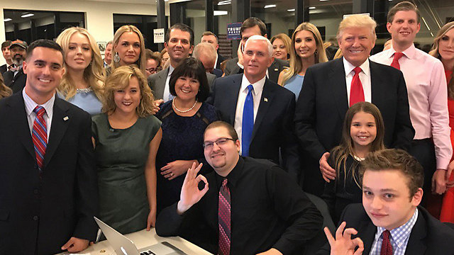 Trump with family and close circle watching the results.