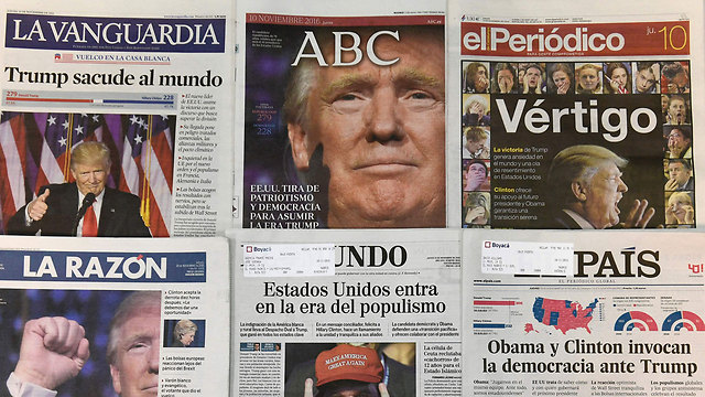 שערי עיתונים בספרד (צילום: AFP) (צילום: AFP)