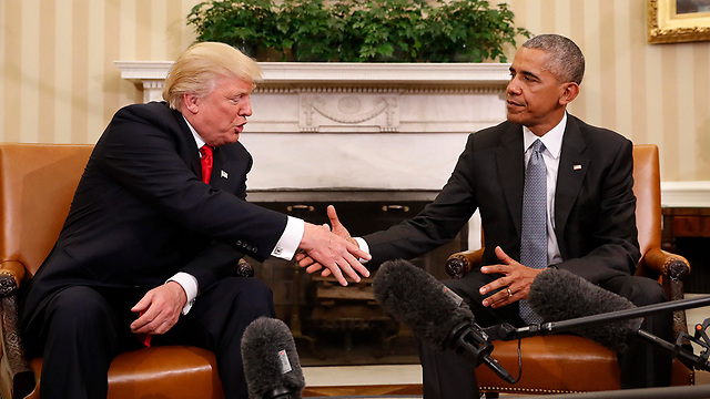 טראמפ ואובמה, בבית הלבן (צילום: AP) (צילום: AP)