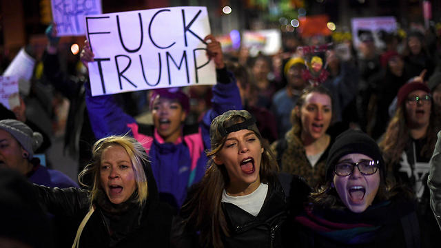Anti-Trump protestors in Philadelphia (Photo: Reuters)