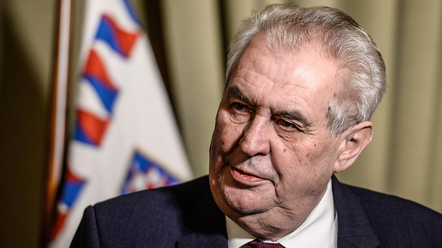 Czech President Milos Zeman had previously said on a 2013 visit to Israel of how he also favors moving the Czech embassy from Tel Aviv to Jerusalem  (Photo: EPA)
