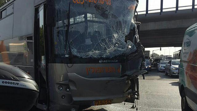The second bus that was hit (Photo: MDA)