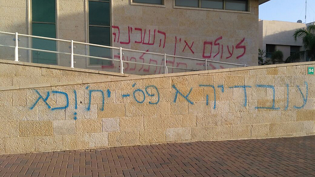The defaced synagogue (Photo: The Reform movement)