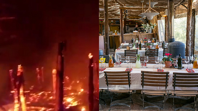 המסעדה הבוקר - ואחרי השריפה שהחריבה הכול (צילום: אודי גל כב"ה ירושלים  ורן ביגלמן) (צילום: אודי גל כב