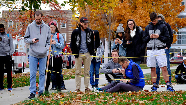 אוניברסיטת אוהיו סטייט זמן קצר לאחר המתקפה, אתמול (צילום: AP) (צילום: AP)