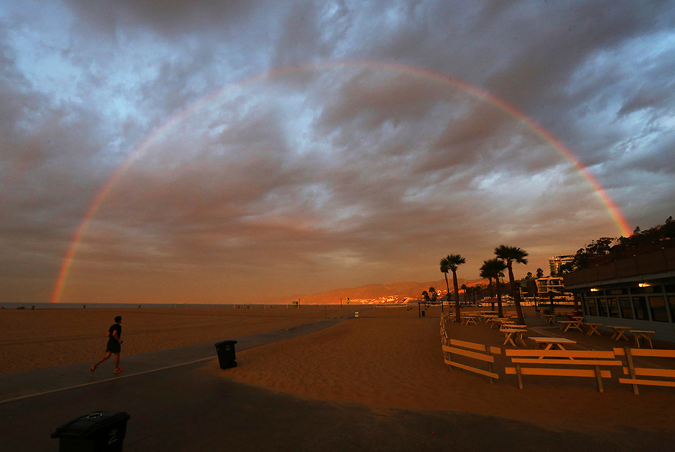Rainbow over Santa Monica, California (Photo: AP)