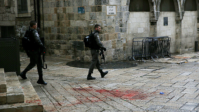 Scene of stabbing attack in Jerusalem’s Old City last month. We will have to adjust our life here to generations of terror attacks (Photo: Reuters)