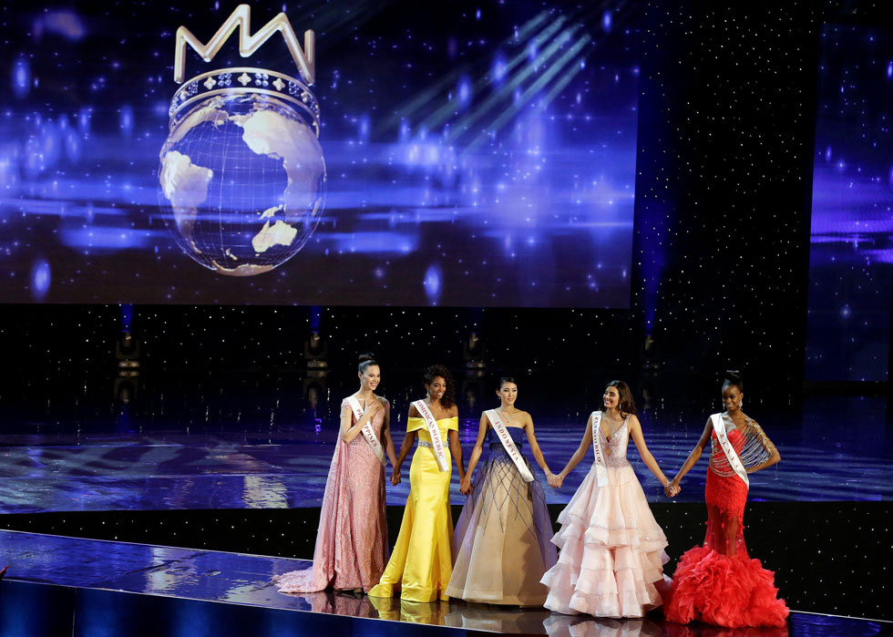 חמש הפיינליסטיות של התחרות (מימין): קניה, פוארטו ריקו, אינדונזיה, הרפובליקה הדומניקנית והפיליפינים (צילום: רויטרס)